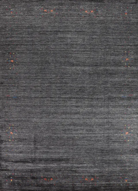 Charcoal Silk Gabbeh Oriental Area Rug 9x12