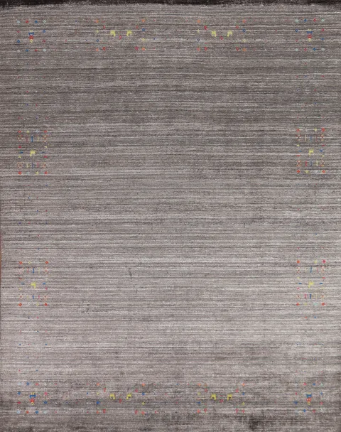Handmade Silk Gray Gabbeh Oriental Area Rug 8x10