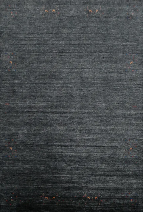 Sophisticated Dark Tone Gabbeh Area Rug 9x12 with Subtle Accents