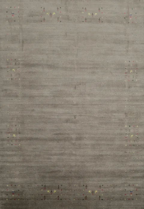 Artisan Grey Rug: Subtle Multi-Colored Details 8x10