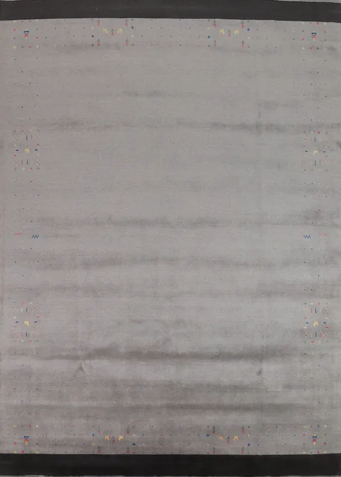 Gray Wool Gabbeh Oriental Area Rug 9x12