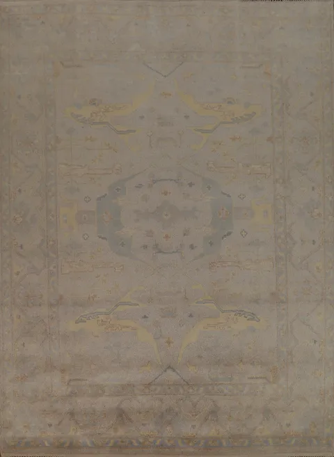 Earth Tone Wool Camel Oushak Indian Area Rug 8x10