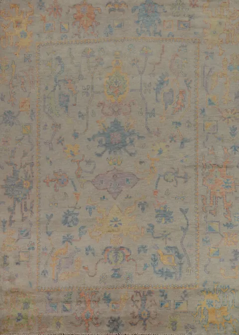 All-Over Handmade Oushak Indian Area Rug 8x10