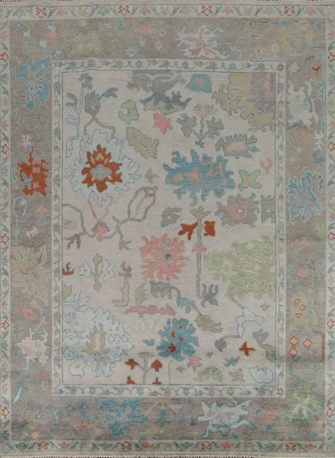 All-Over Grays Oushak Indian Area Rug 8x10