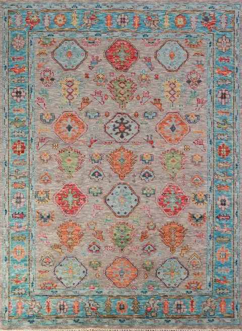 Geometric Wool Oushak Oriental Area Rug 8x10