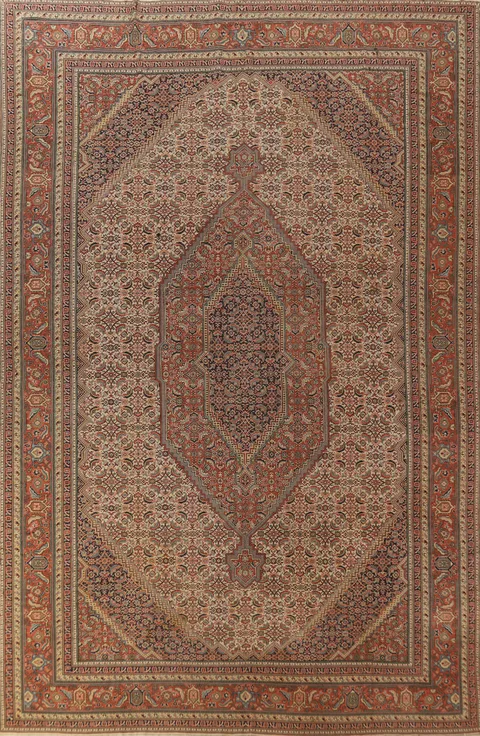 Pre-1900 Antique Vegetable Dye Tabriz Persian Area Rug 9x13