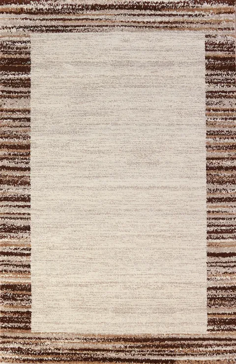 Striped Ivory Transitional Oriental Rug 4x6