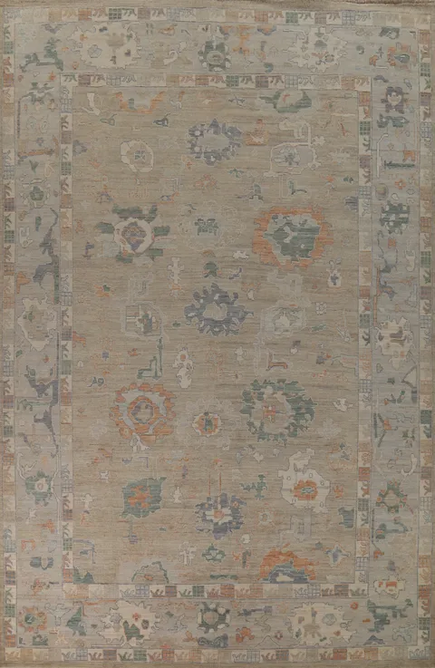 Vegetable Dye Wool Oushak Turkish Large Rug 10x15