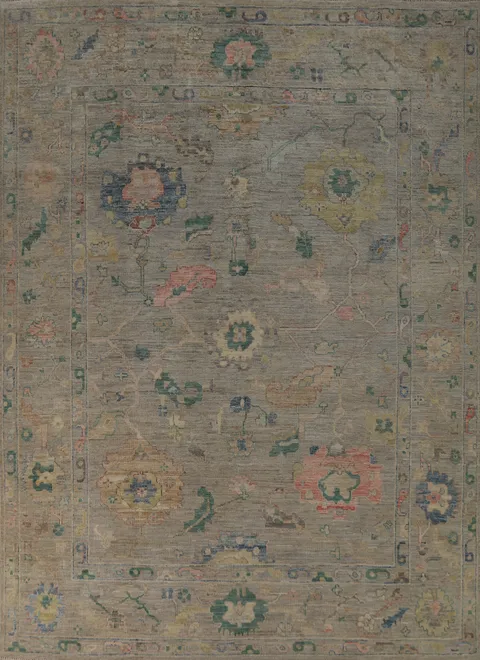 Vegetable Dye Wool Oushak Turkish Area Rug 8x10