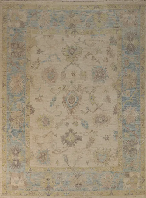 Wool Vegetable Dye Oushak Turkish Area Rug 8x10