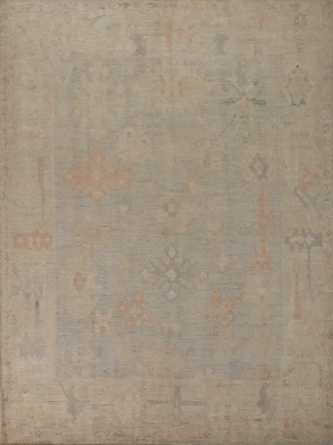 Vegetable Dye Oushak Turkish Area Rug 6x8