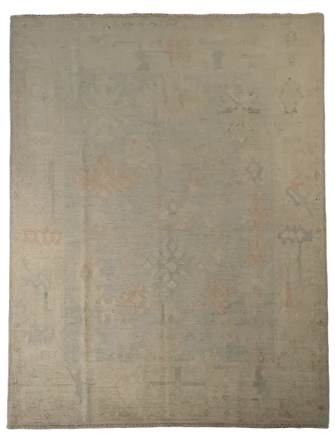 Vegetable Dye Oushak Turkish Area Rug 6x8