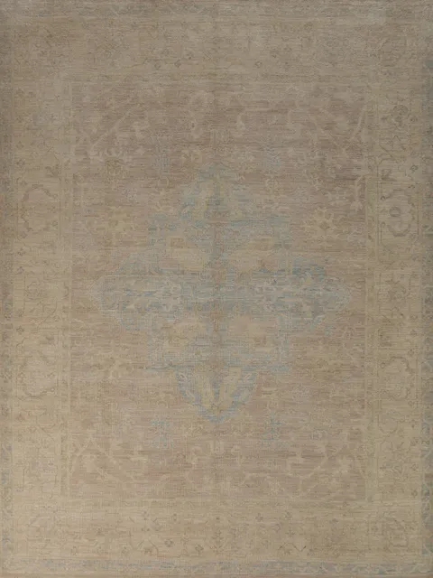 Wool Vegetable Dye Oushak Turkish Area Rug 8x10