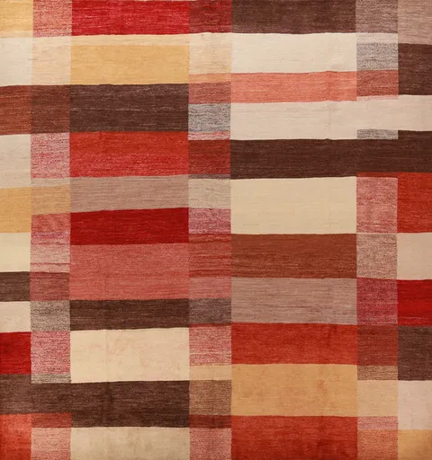 Modern Wool Gabbeh Kashkoli Vegetable Dye Square Rug 11x11