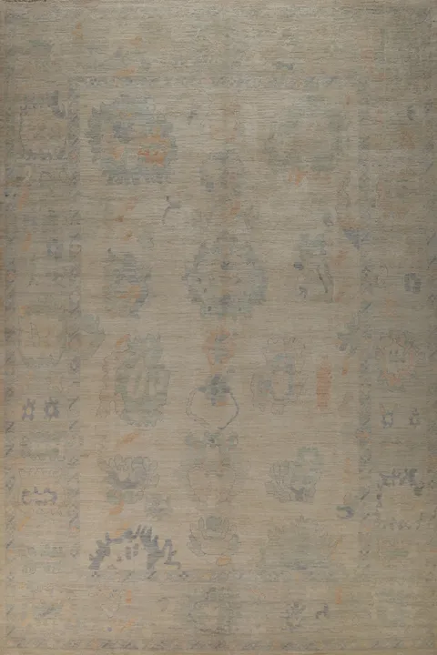 Vegetable Dye Wool Oushak Turkish Large Rug 10x14