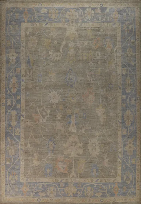 Vegetable Dye Oushak Turkish Large Rug 10x14