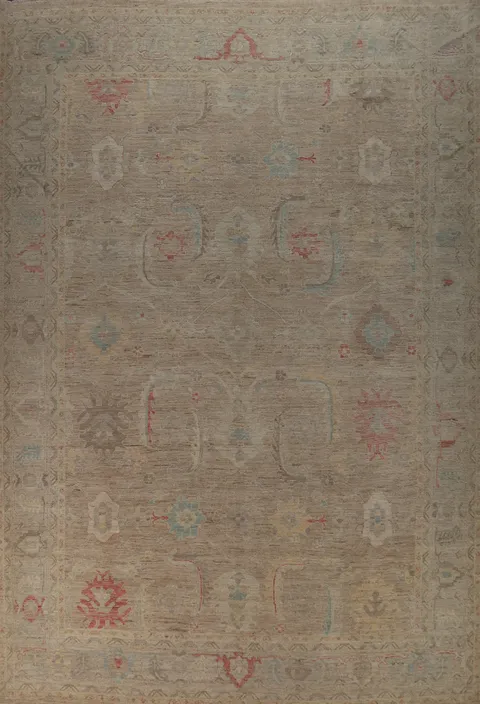 Vegetable Dye Oushak Turkish Large Rug 10x14