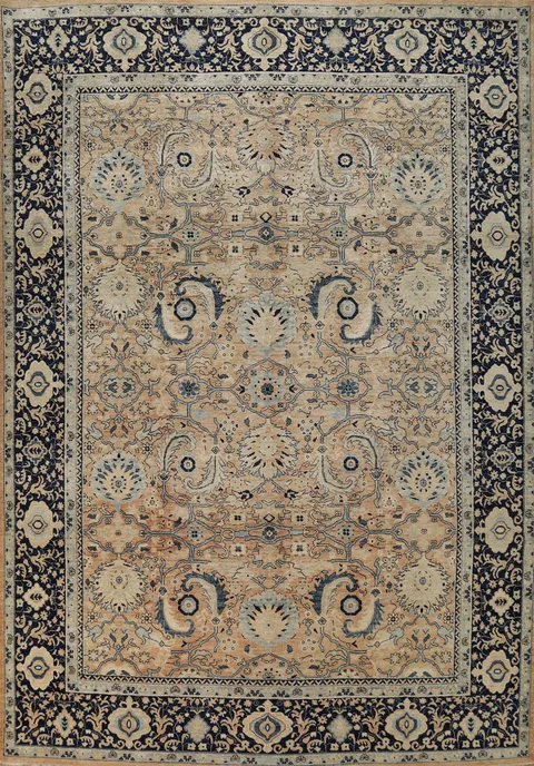 Vegetable Dye Oushak Turkish Area Rug 9x12