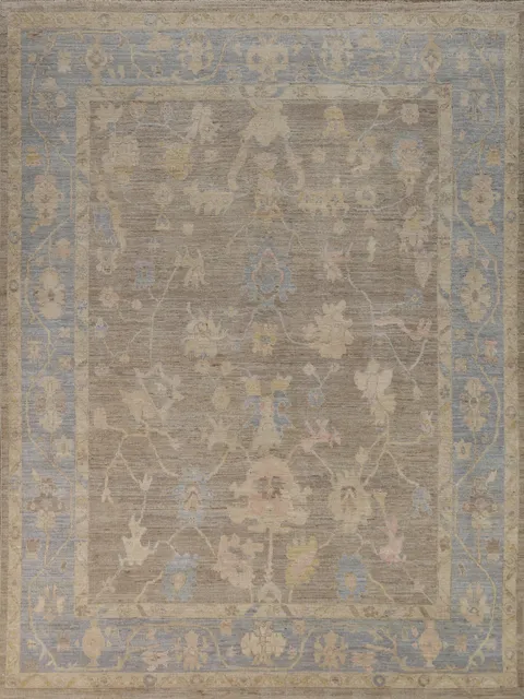 Vegetable Dye Wool Oushak Turkish Area Rug 8x10