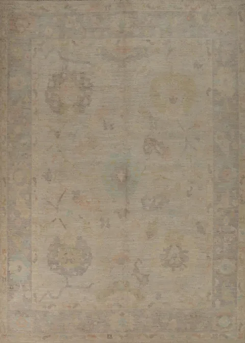 Vegetable Dye Wool Oushak Turkish Area Rug 8x10