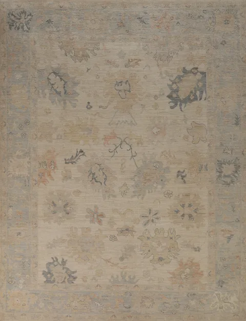 Vegetable Dye Wool Oushak Turkish Area Rug 8x10