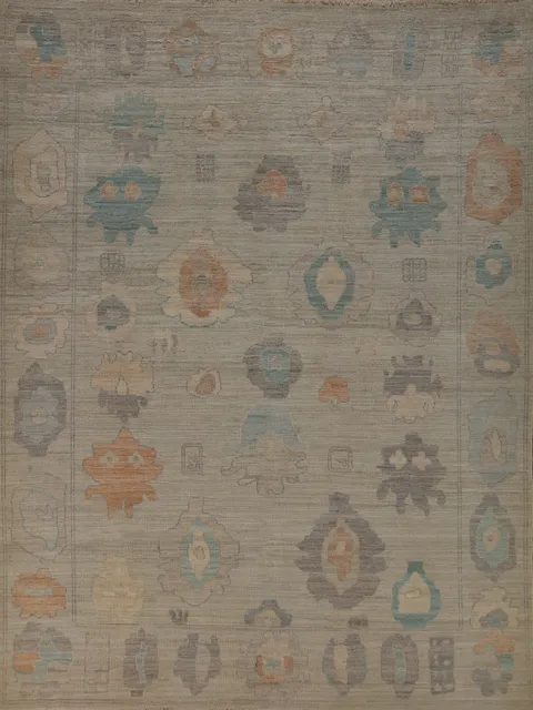 Vegetable Dye Wool Oushak Turkish Area Rug 8x10
