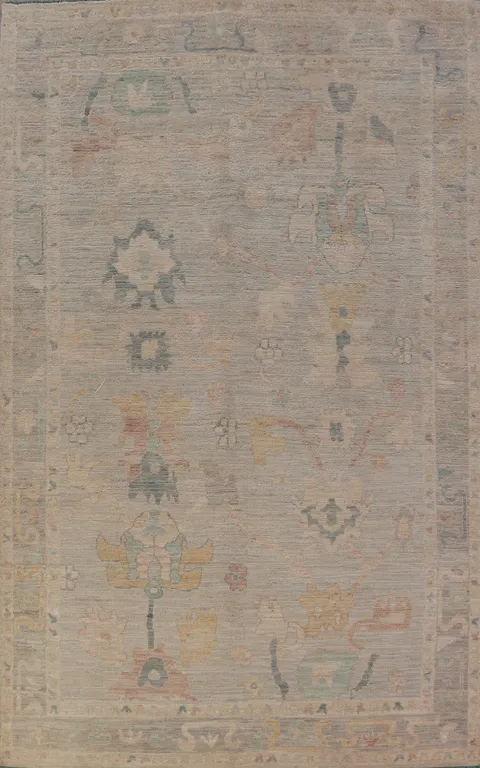 Vegetable Dye Floral Oushak Oriental Area Rug 6x9