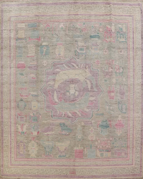 Vegetable Dye Square Oushak Oriental Area Rug 9x9