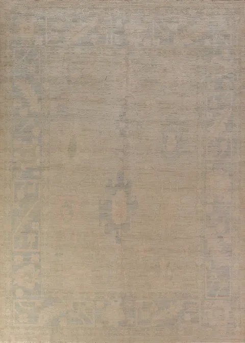 Vegetable Dye Wool Oushak Turkish Area Rug 9x12