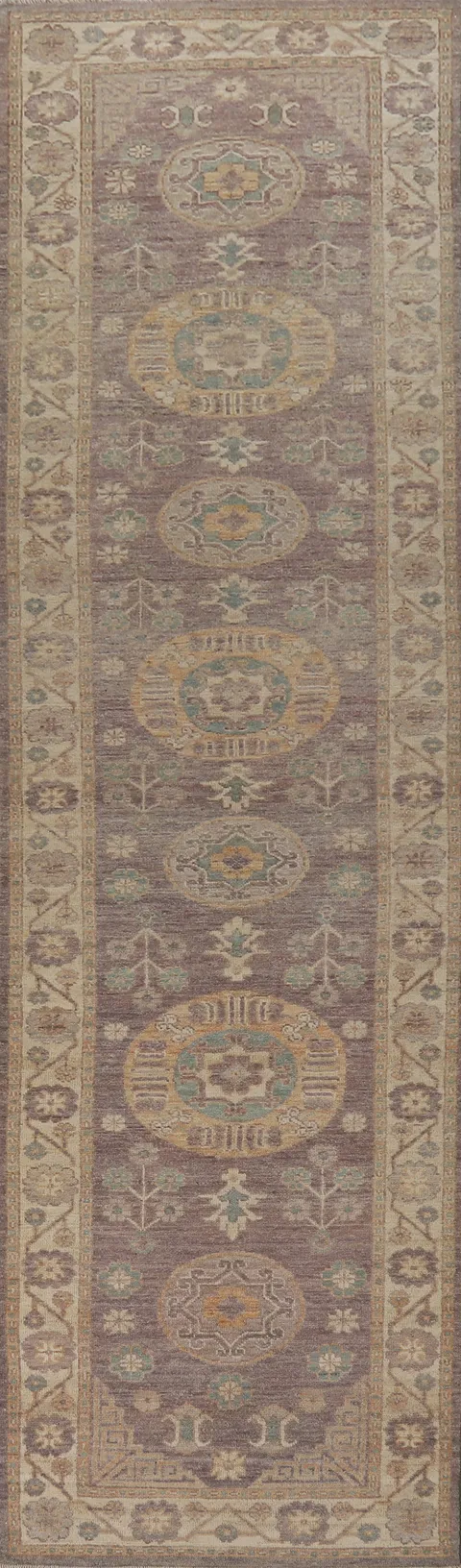Vegetable Dye Oushak Turkish Runner Rug 3x13
