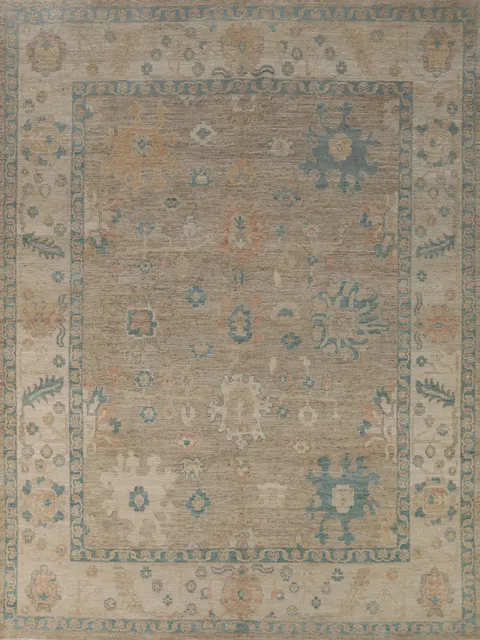 Vegetable Dye Wool Oushak Turkish Area Rug 8x10