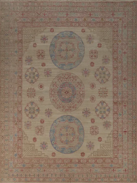 Vegetable Dye Wool Oushak Turkish Area Rug 8x10