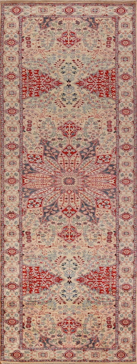 Vegetable Dye Floral Ziegler Oriental Runner Rug 3x12