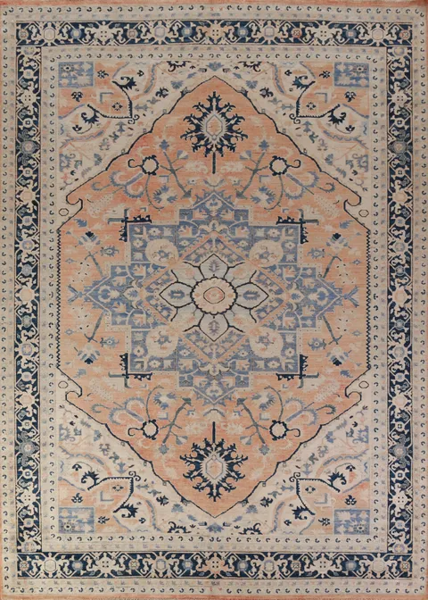 Vegetable Dye Wool Heriz Serapi Oriental Area Rug 9x12