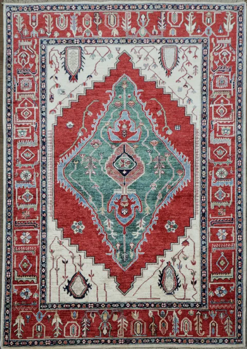 Vegetable Dye Heriz Serapi Oriental Rug 5x7