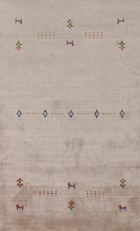 Handmade Silk Gabbeh Indian Rug 3x5