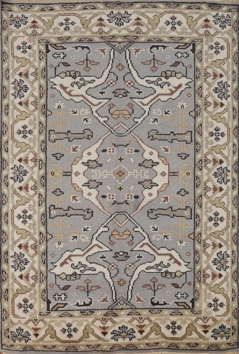 Gray Wool Oushak Oriental Accent Rug 4x6