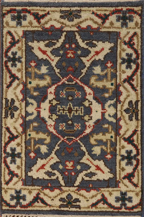 Blue Handmade Oushak Oriental Foyer Rug 2x3