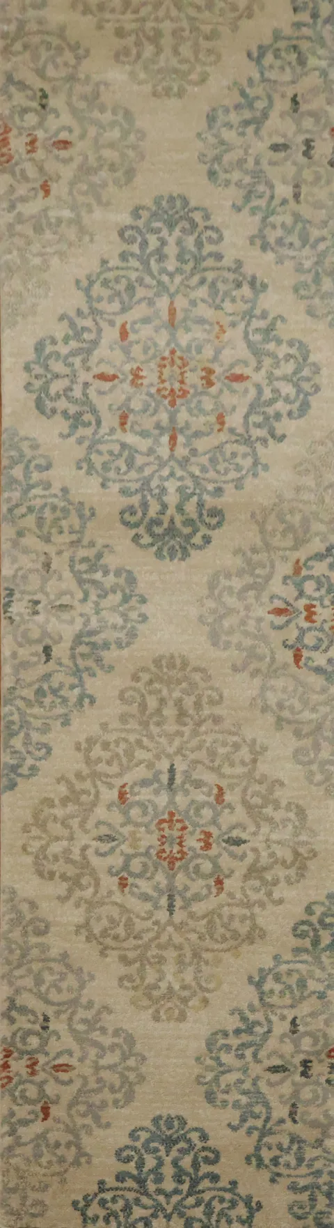 Beige Floral Belgium Runner Rug 2x7 ft