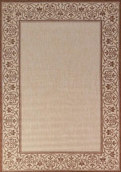 Bordered Modern Outdoor Area Rug 6x9