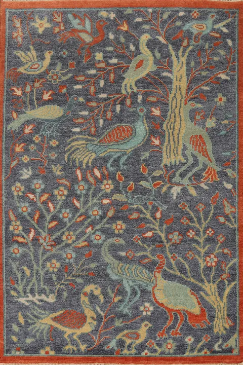 Animals Design Floral Ziegler Oriental Rug 4x6