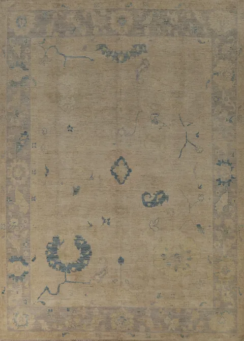 Vegetable Dye Oushak Turkish Area Rug 9x12