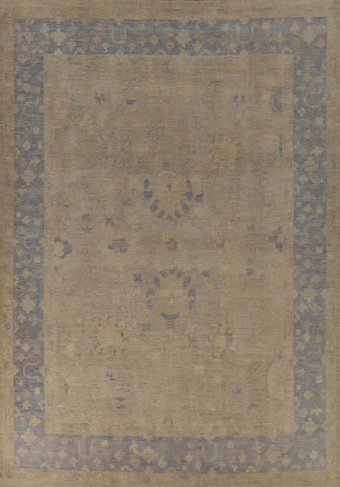 Vegetable Dye Oushak Turkish Area Rug 9x12