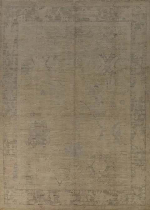 Vegetable Dye Wool Oushak Turkish Area Rug 9x12