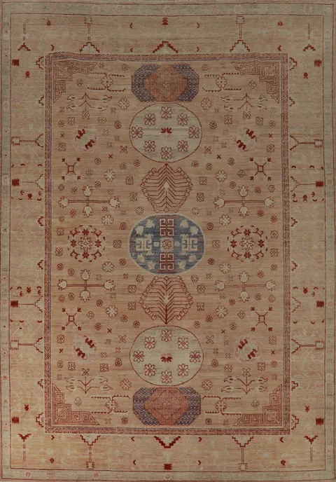 Vegetable Dye Oushak Turkish Area Rug 9x12
