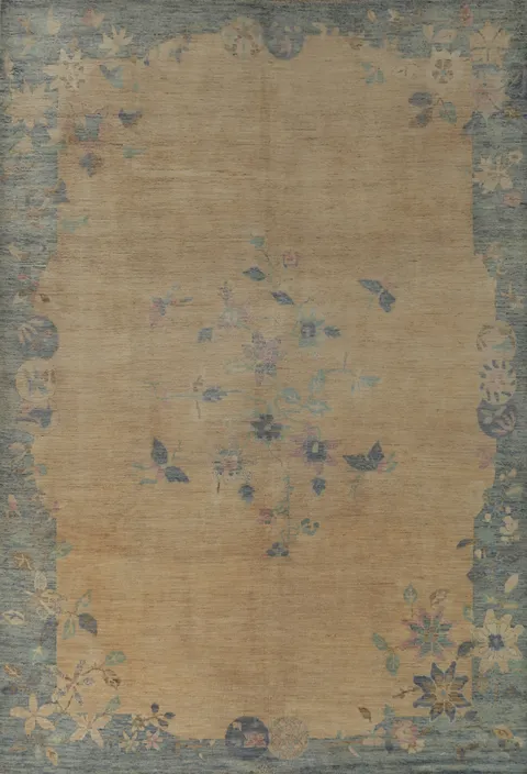 Vegetable Dye Art Deco Turkish Area Rug 10x13