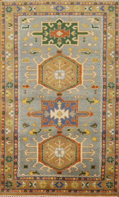 Geometric Khotan Oriental Rug 3x5