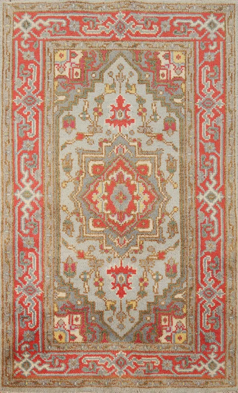 Geometric Wool Heriz Serapi Oriental Rug 3x5