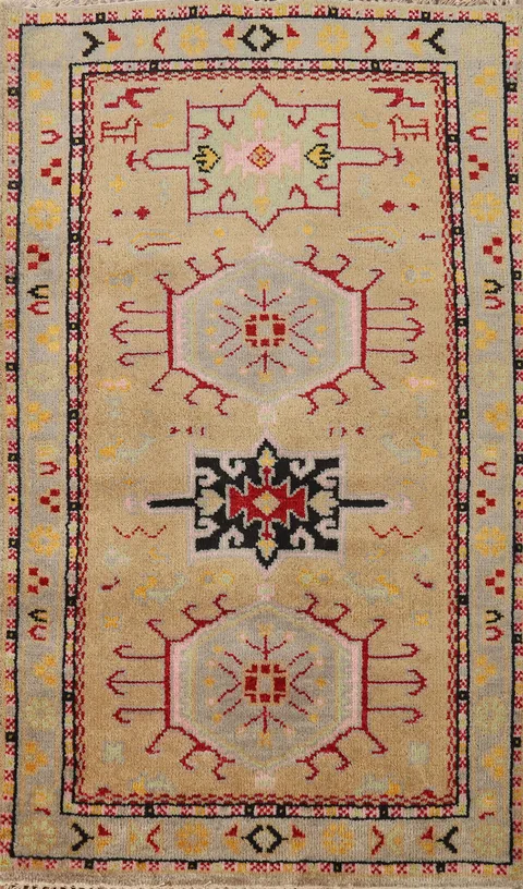 Handmade Wool Geometric Khotan Oriental Rug 3x5