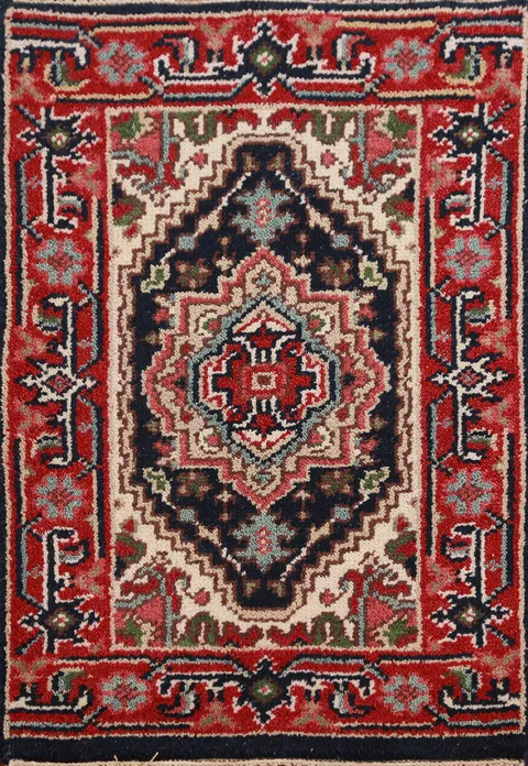 Geometric Heriz Serapi Wool Oriental Rug 2x3